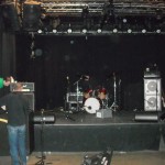 Setting up at Club 4AD in Diksmuide, Belgium.